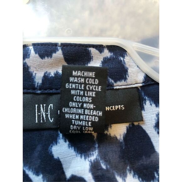 INC International Concepts Women’s Navy Blue and White Cheetah Print Pattern Tan - Picture 4 of 5